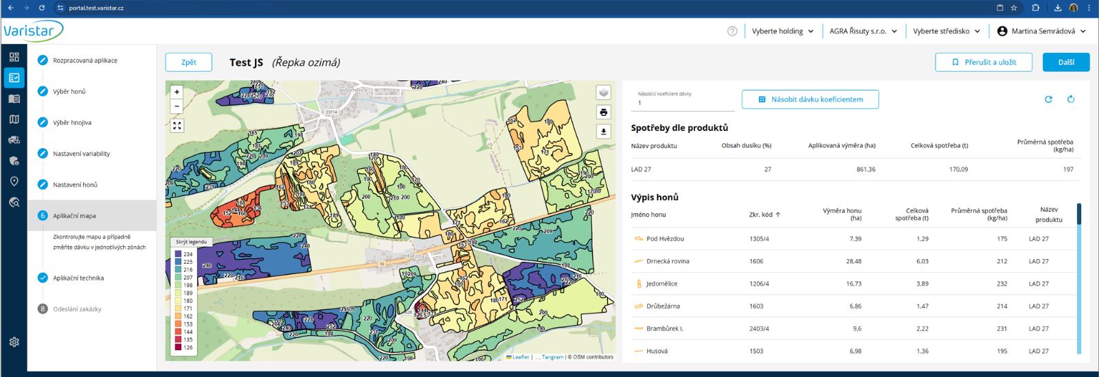 Příprava aplikační mapy